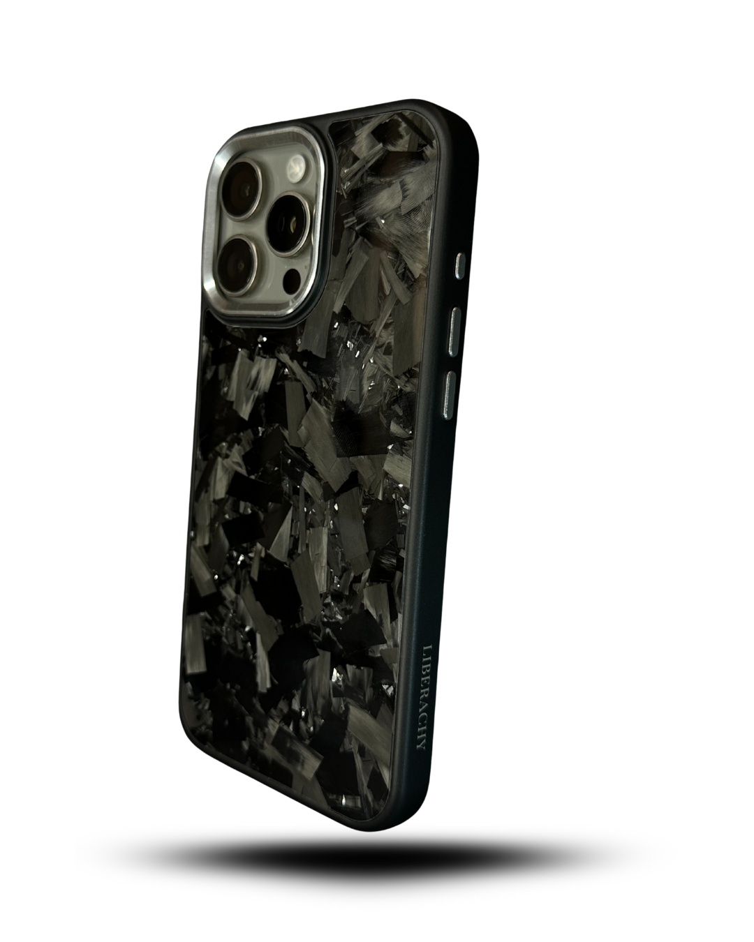 FUNDA DE FIBRA DE CARBONO FORJADA PLATEADA