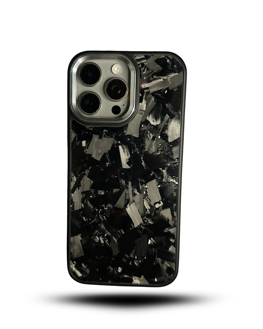 FUNDA DE FIBRA DE CARBONO FORJADA PLATEADA